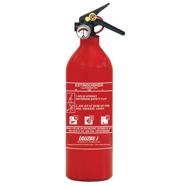 LALIZAS Fire Extinguisher Dry Powder 2kg, Stored Pressure w/bracket, MED (EN,ES,HR)
