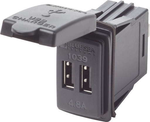 [1039B-BSS] 12/24 VDC Socket Dual USB 4.8A