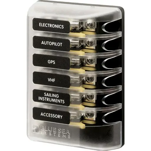 [5018B-BSS] Blue Sea Systems Fuse Block 3AG 6circuit (Bulk)