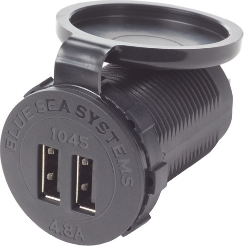 [1045B-BSS] Dual USB Charger Port 12/24vdc Switch Mount