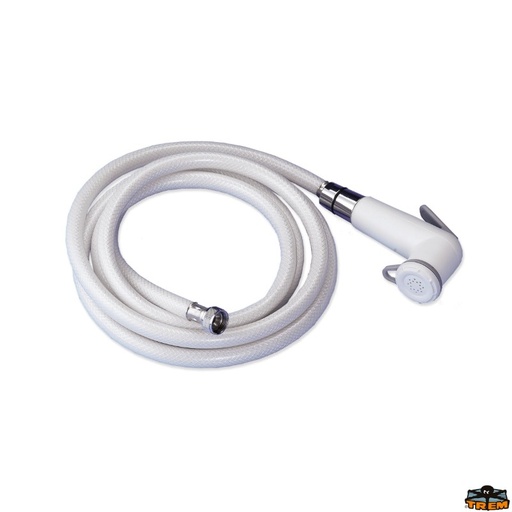 [N01 38 257] White Nylon Deck Shower + 2.50m hose