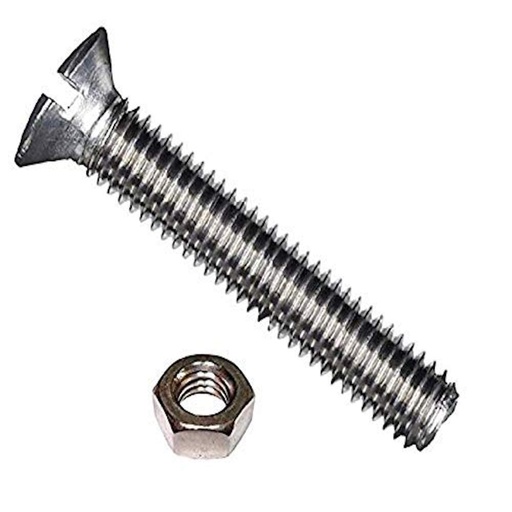 Slotted Countersunk Screw with Nut