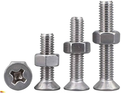 Cross Recessed Countersunk Head Screw and Nut