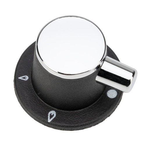 [55027] BOUTON NOIR PLT 6H (BRUL) PIVOT ET ENJOLIV CHROME